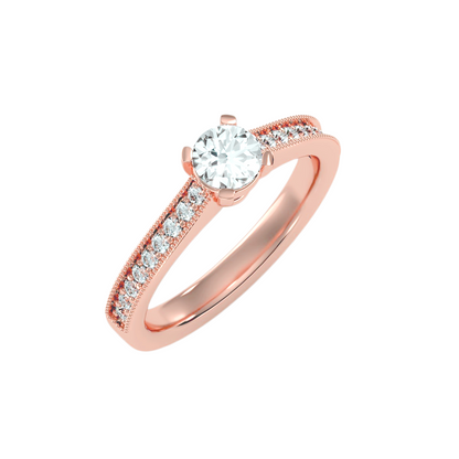 Solitaire ring with accent stones .75 ct