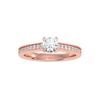 Solitaire ring with accent stones .75 ct