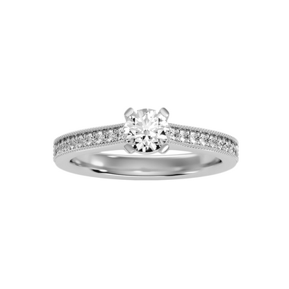 Solitaire ring with accent stones .75 ct