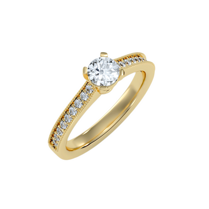 Solitaire ring with accent stones .75 ct