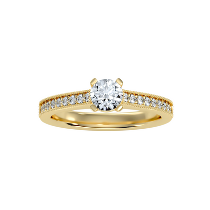 Solitaire ring with accent stones .75 ct