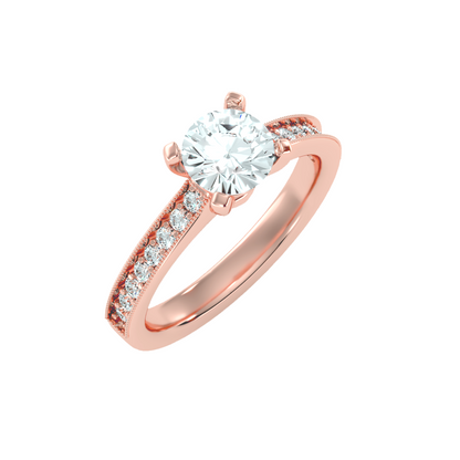 Solitaire ring with accent stones 1.10 ct
