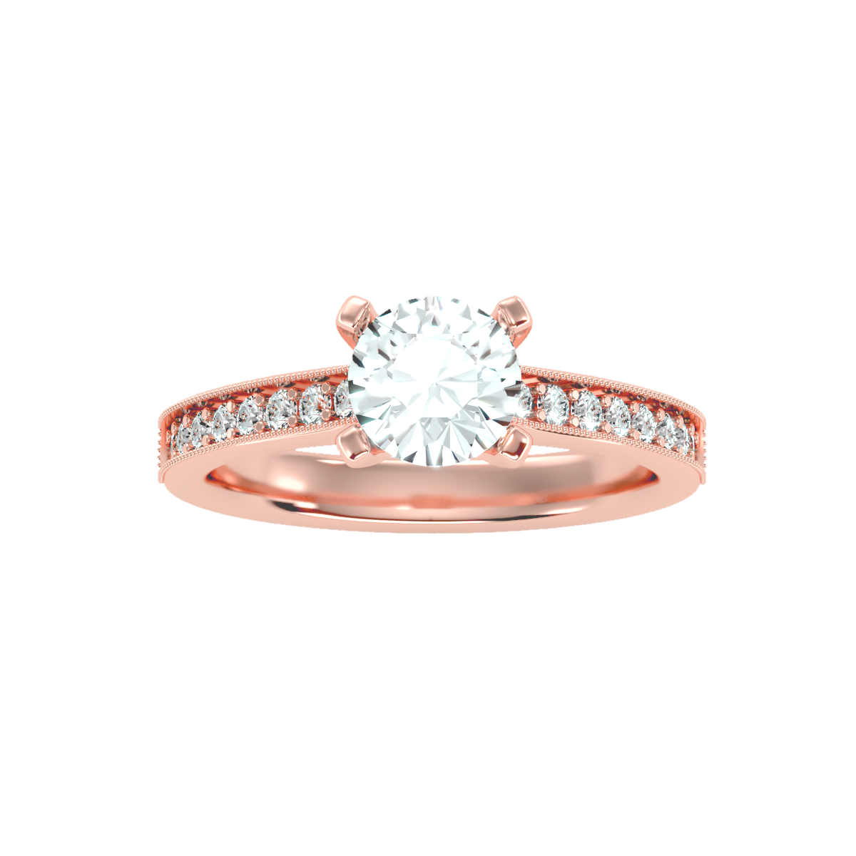 Solitaire ring with accent stones 1.10 ct