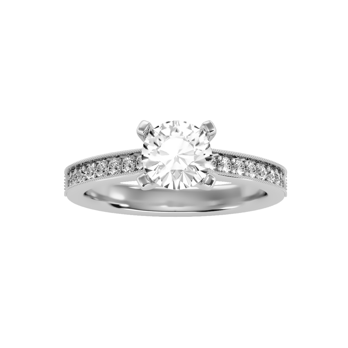 Solitaire ring with accent stones 1.10 ct