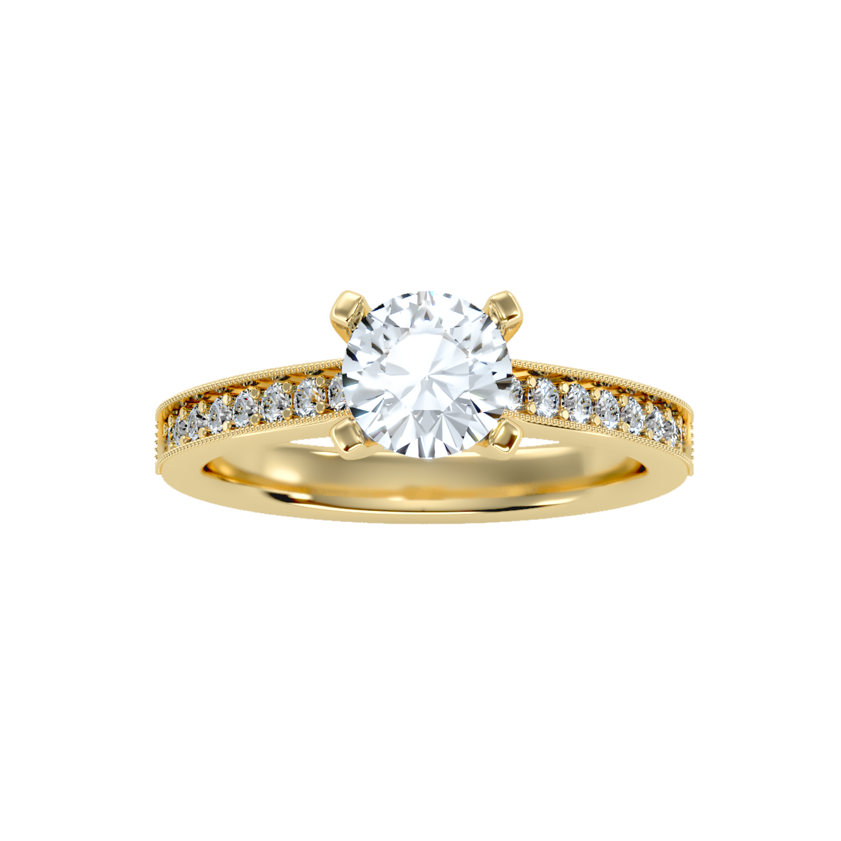 Solitaire ring with accent stones 1.10 ct