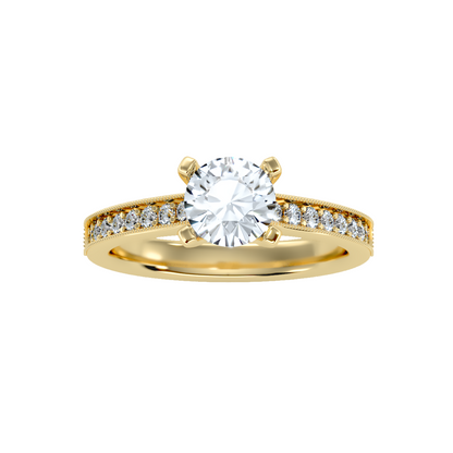 Solitaire ring with accent stones 1.10 ct
