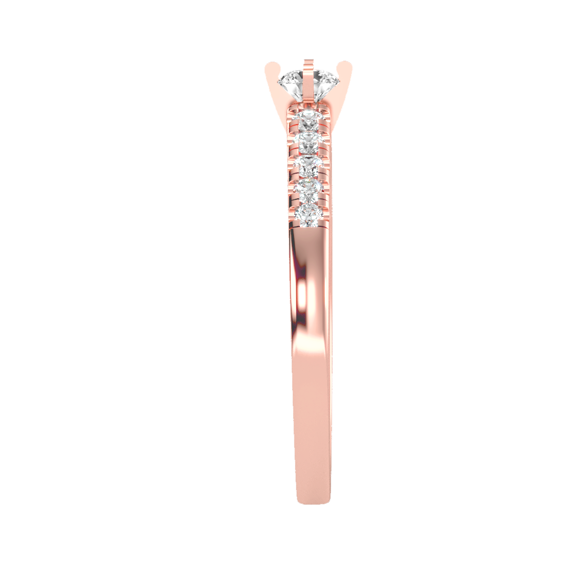 Solitaire ring with accent stones .42 ct