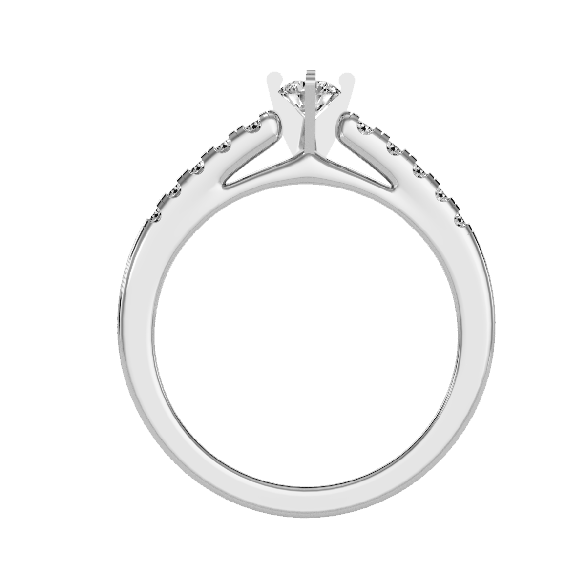 Solitaire ring with accent stones .42 ct
