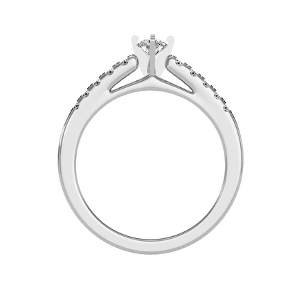 Solitaire ring with accent stones .42 ct