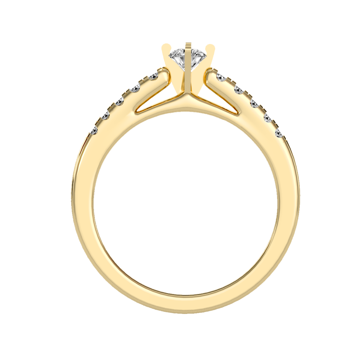 Solitaire ring with accent stones .42 ct