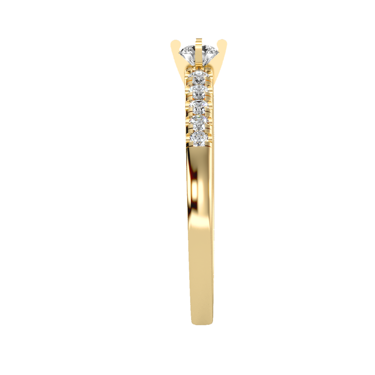 Solitaire ring with accent stones .42 ct