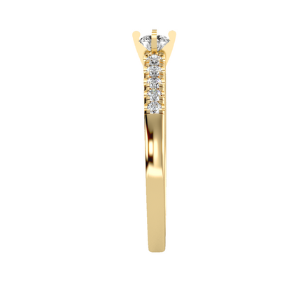Solitaire ring with accent stones .42 ct