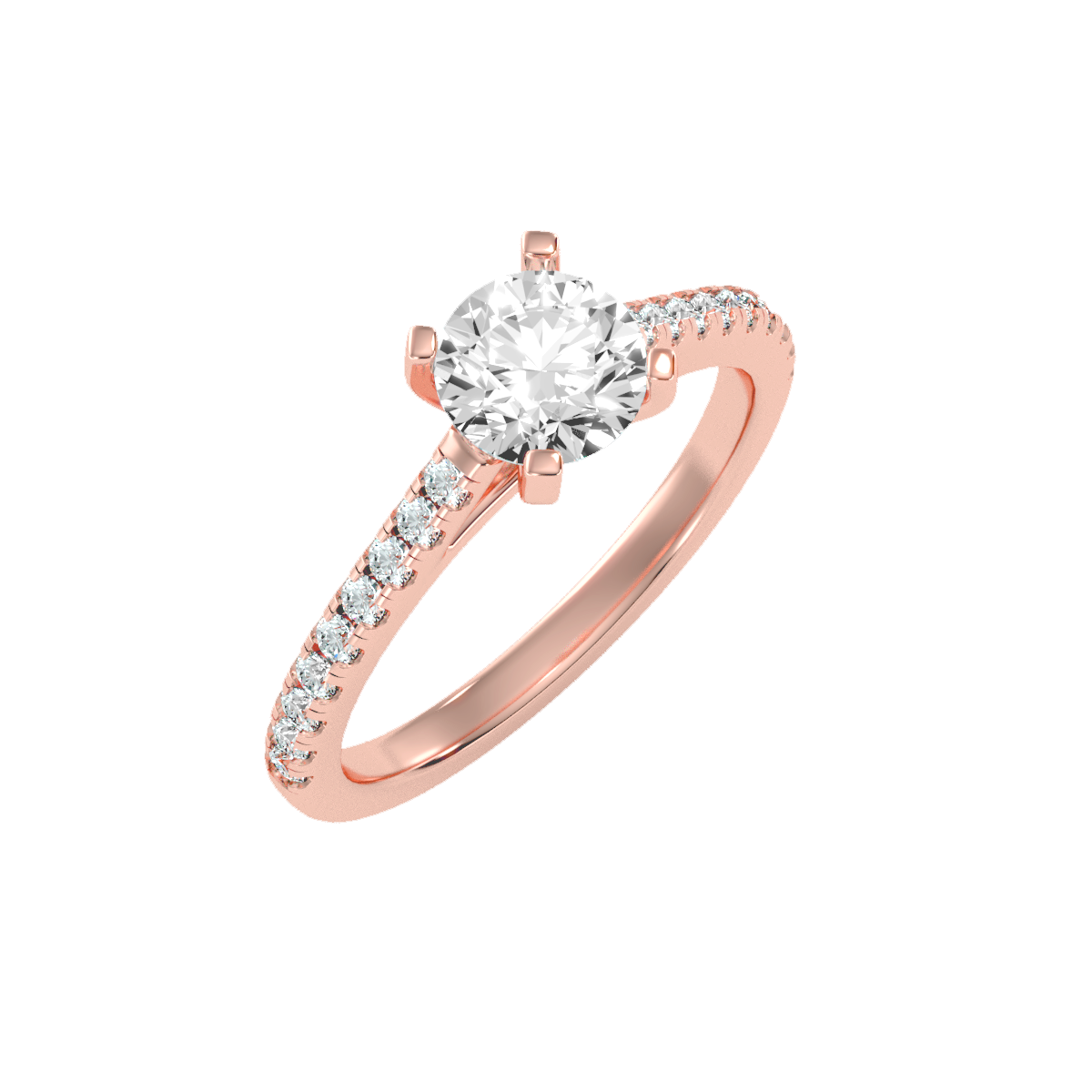 Solitaire ring with accent stones 1.36 ct