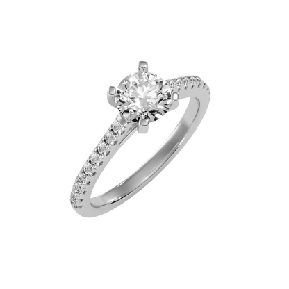 Solitaire ring with accent stones 1.36 ct
