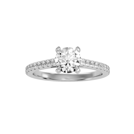 Solitaire ring with accent stones 1.36 ct