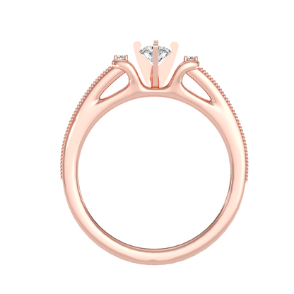 Solitaire ring with accent stones .40 ct