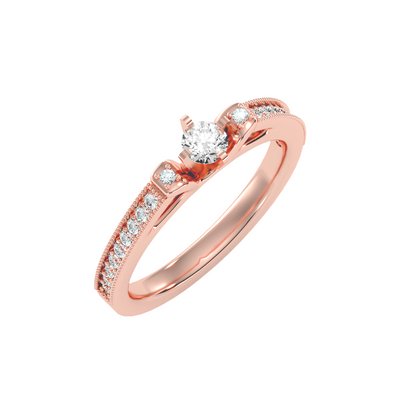 Solitaire ring with accent stones .40 ct