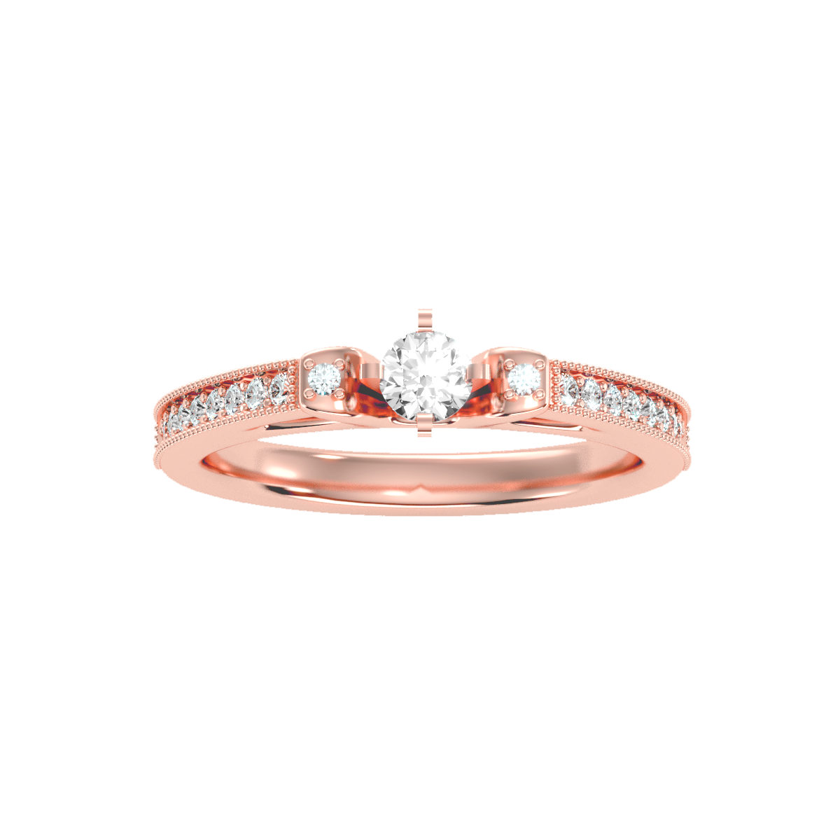 Solitaire ring with accent stones .40 ct