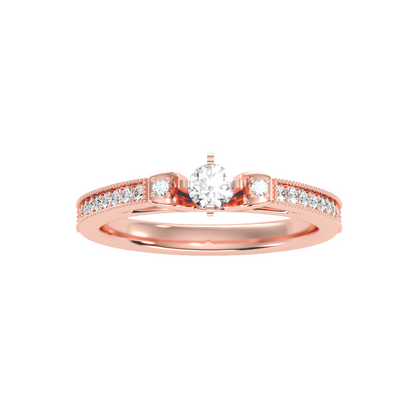 Solitaire ring with accent stones .40 ct