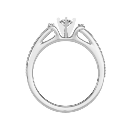 Solitaire ring with accent stones .40 ct
