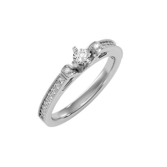 Solitaire ring with accent stones .40 ct