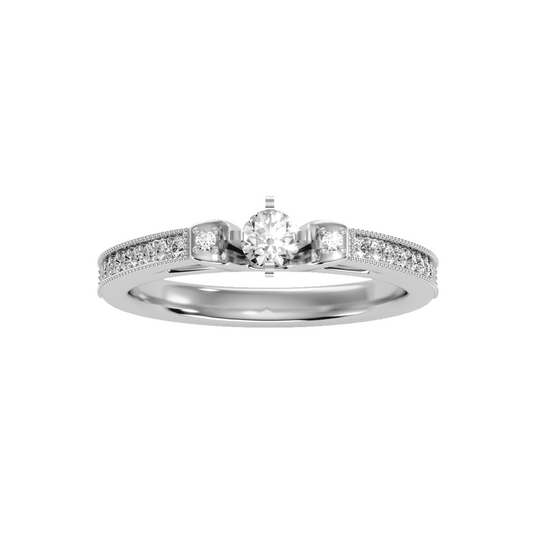 Solitaire ring with accent stones .40 ct