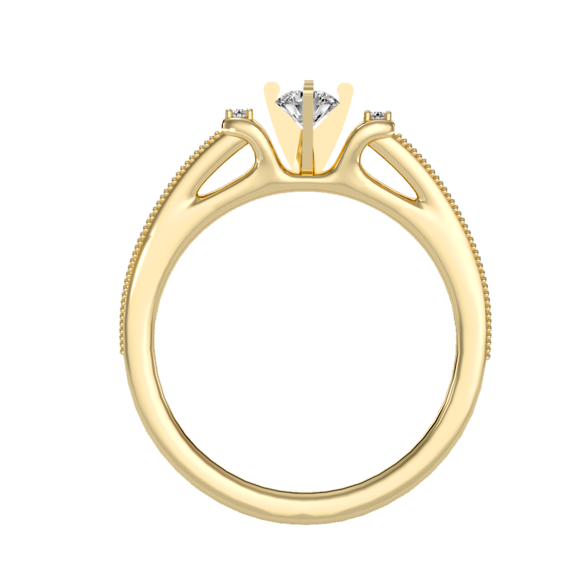 Solitaire ring with accent stones .40 ct