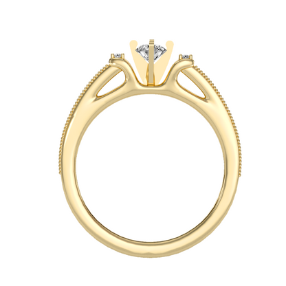 Solitaire ring with accent stones .40 ct