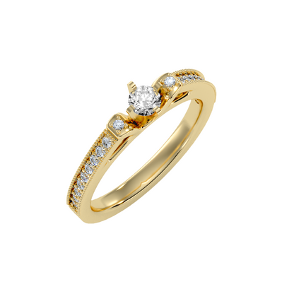 Solitaire ring with accent stones .40 ct