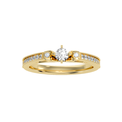 Solitaire ring with accent stones .40 ct