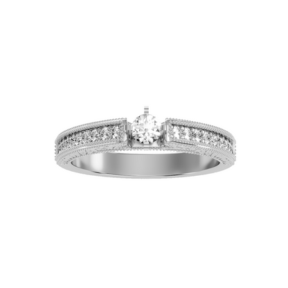 Solitaire ring with accent stones .48 ct