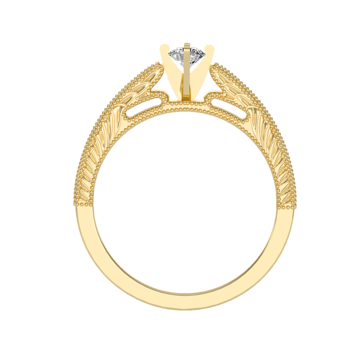 Solitaire ring with accent stones .48 ct