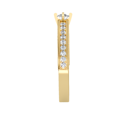 Solitaire ring with accent stones .48 ct