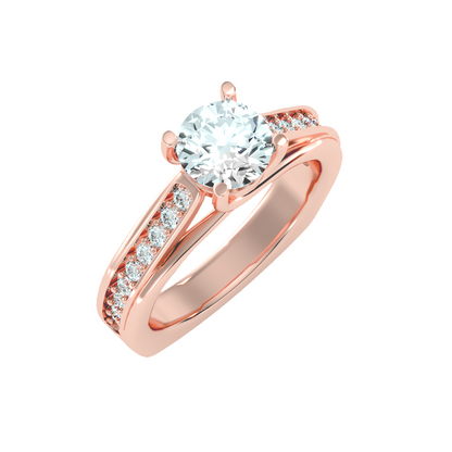Solitaire ring with accent stones 1.77 ct