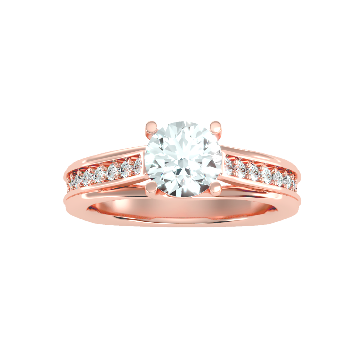Solitaire ring with accent stones 1.77 ct