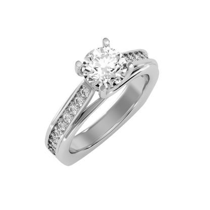 Solitaire ring with accent stones 1.77 ct