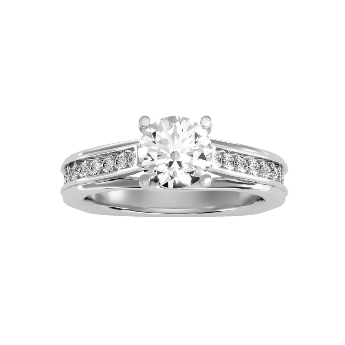 Solitaire ring with accent stones 1.77 ct