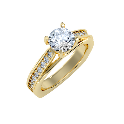 Solitaire ring with accent stones 1.77 ct