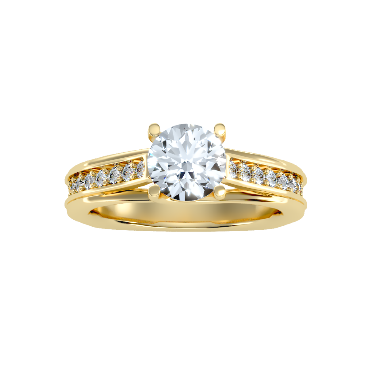 Solitaire ring with accent stones 1.77 ct