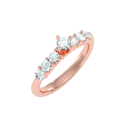 Solitaire ring with accent stones .80 ct