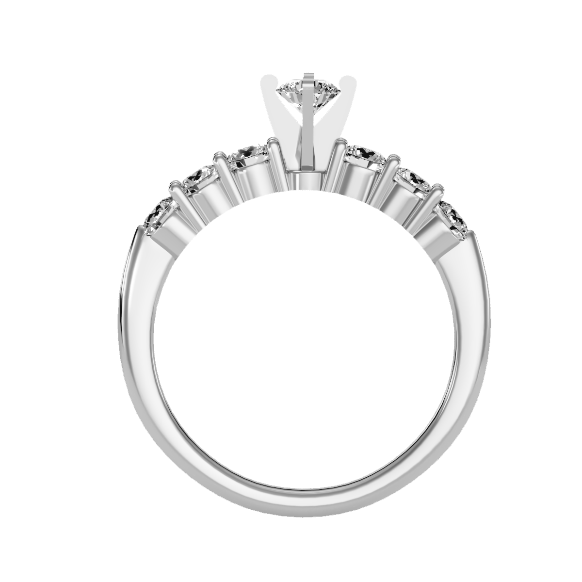 Solitaire ring with accent stones .80 ct