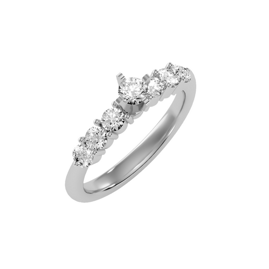 Solitaire ring with accent stones .80 ct