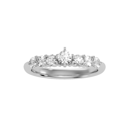 Solitaire ring with accent stones .80 ct