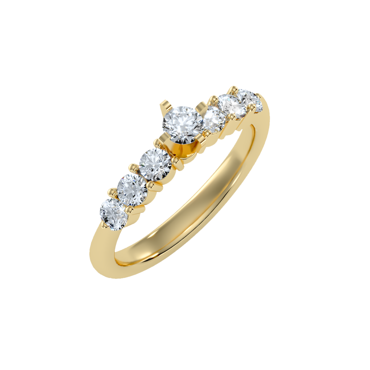 Solitaire ring with accent stones .80 ct