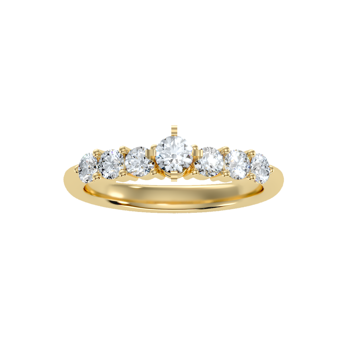 Solitaire ring with accent stones .80 ct