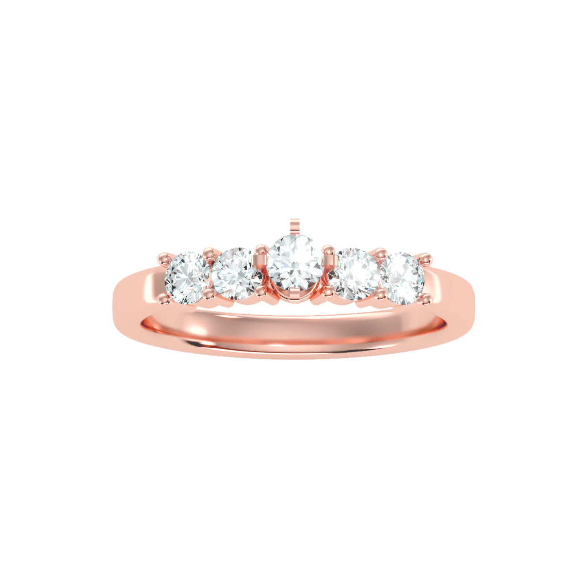 Solitaire ring with accent stones .59 ct