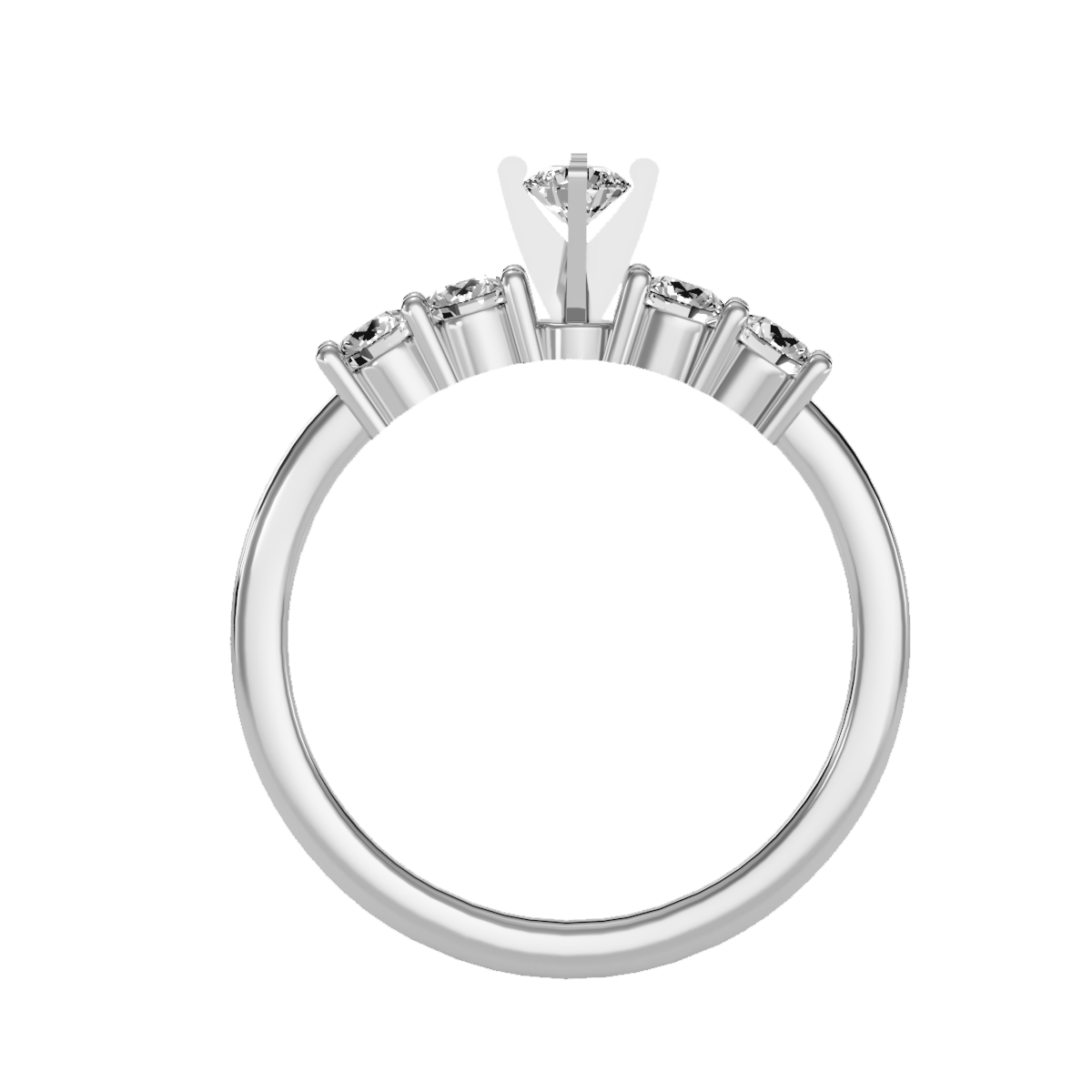 Solitaire ring with accent stones .59 ct