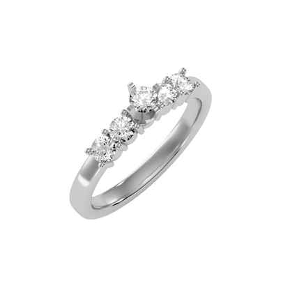 Solitaire ring with accent stones .59 ct