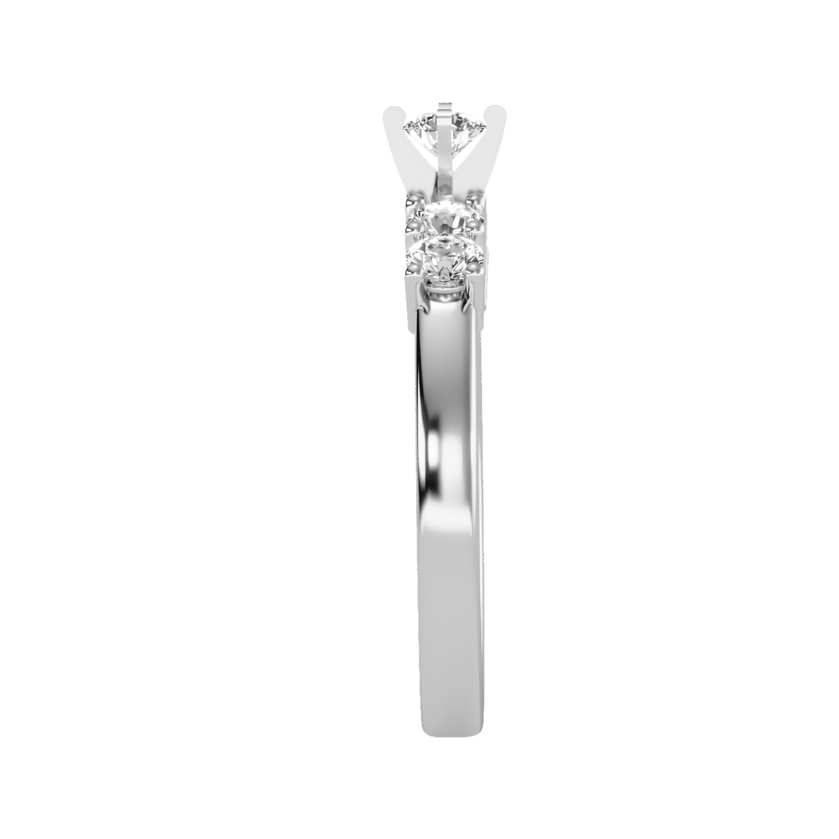 Solitaire ring with accent stones .59 ct