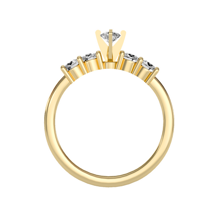 Solitaire ring with accent stones .59 ct